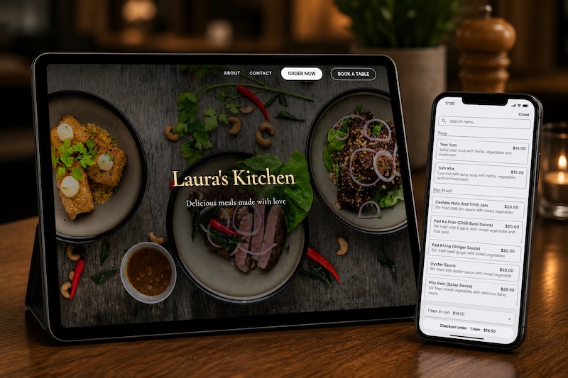 Avermind online ordering on iPad and phone